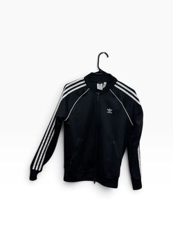 adidas Primeblue Women's Full Zip Track Jacket Black/White Striped Size S