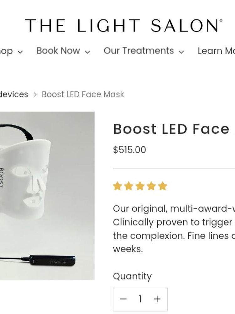 The Light Salon Boost Advanced LED Light Therapy Face Mask