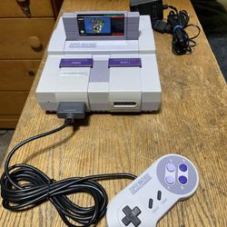 Super Nintendo SNES Console Bundle Tested w/Super Mario World Game & Controller