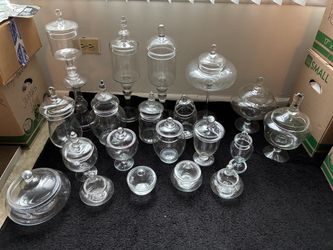 Glass and plastic candy jars