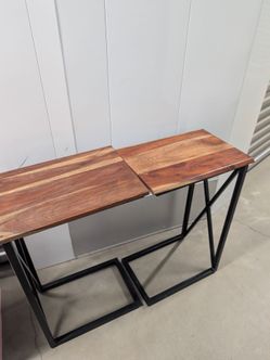 Industrial Wood and Metal Console Table