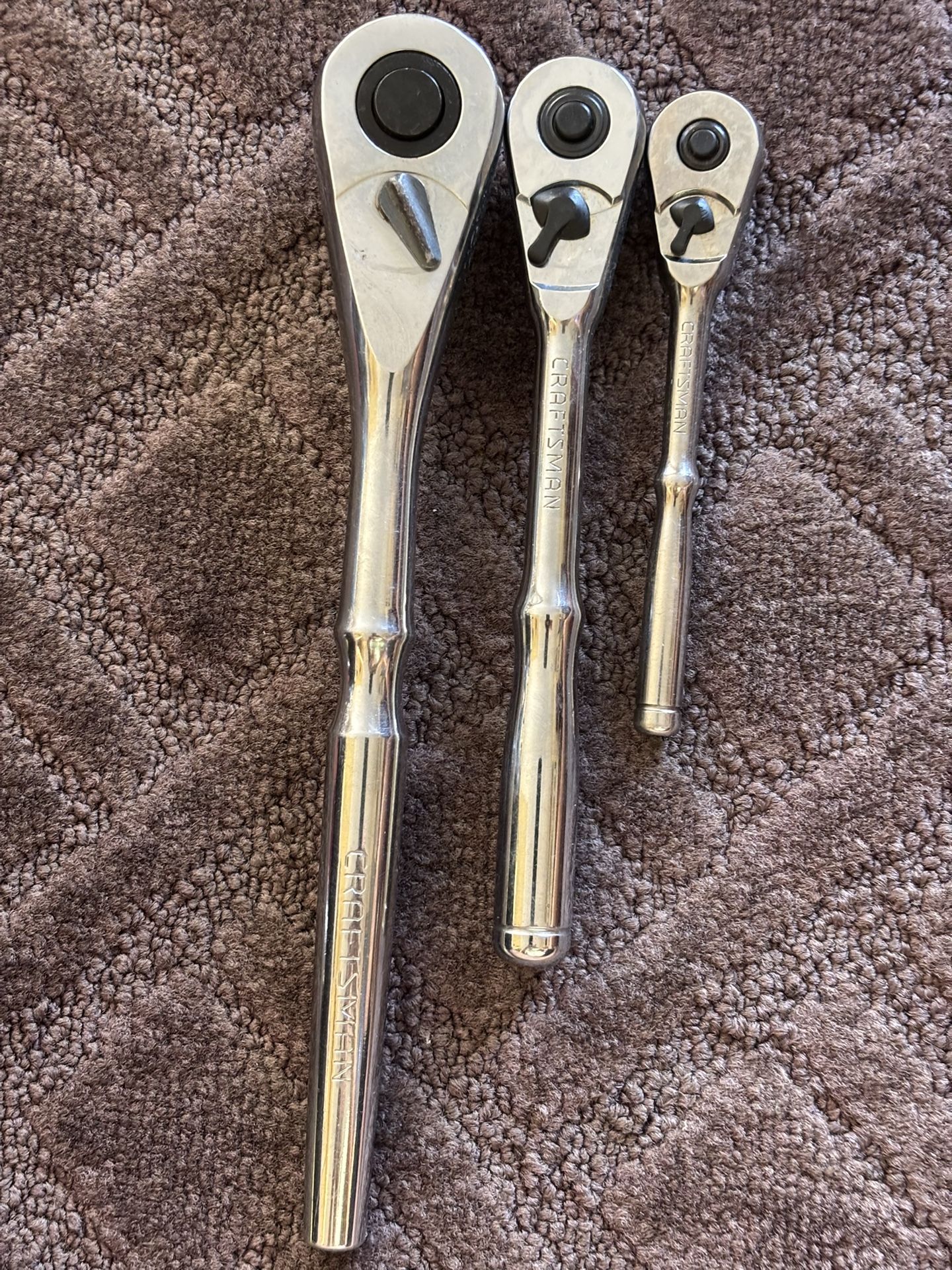 Craftsman - 1/2,3/8,1/4” Drive Ratchets with Quick Released Buttons 