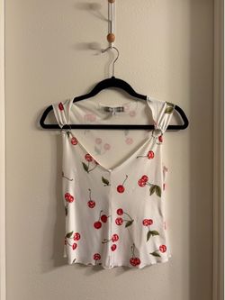 Urban Outfitters white and red cherry top