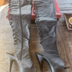 Sexy Pleaser Thigh High Boots Size 8 New