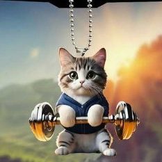 Cool 3D Cat Lifting  Car Hanging Chain