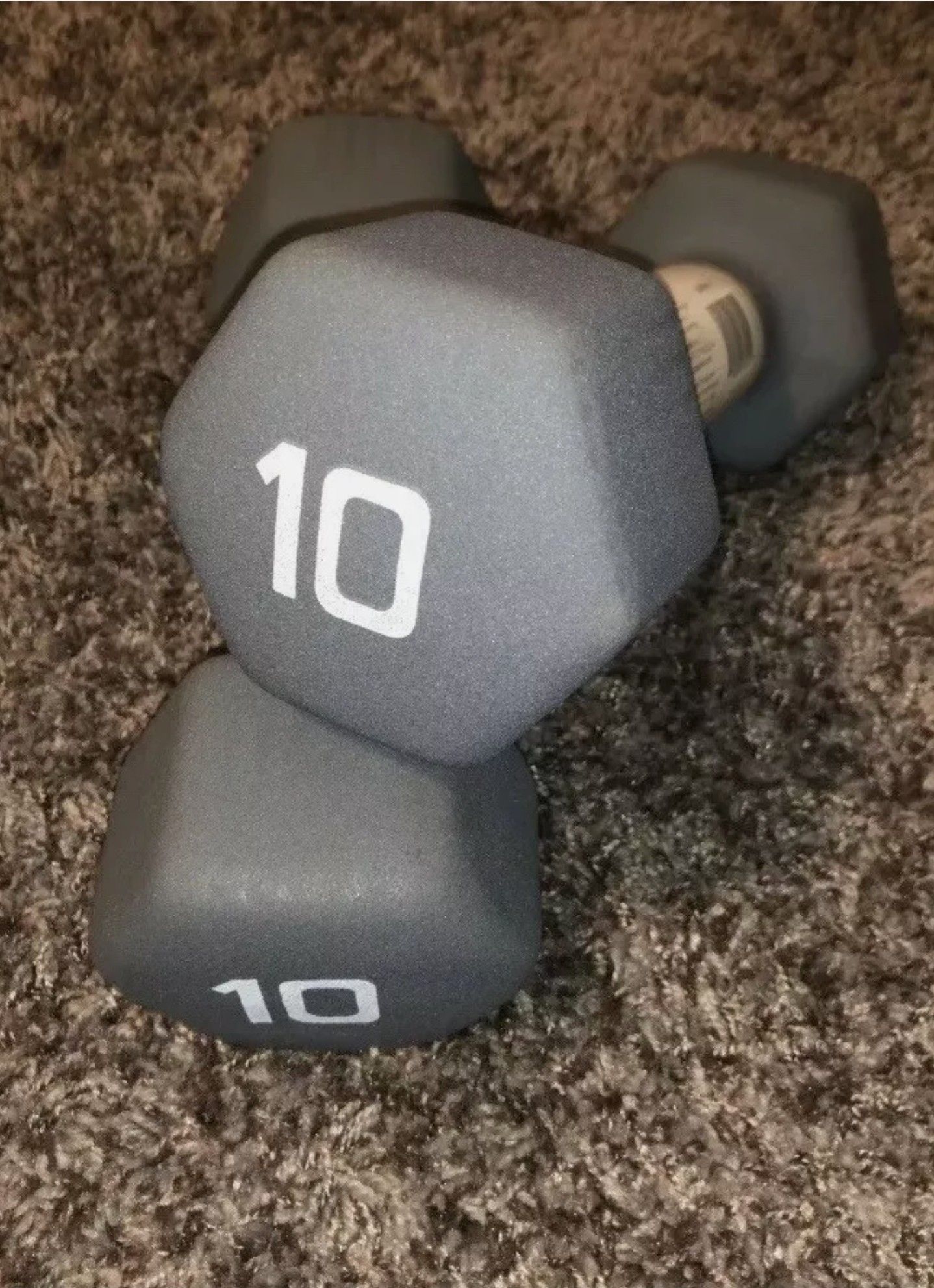 BRAND NEW CAP 10LB Set Of 2 Hex Neoprene Coated Dumbbells Total 20 Pounds Pair