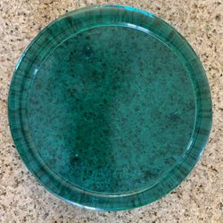Round Green Large Glass Candle Holder Plate Thumbnail