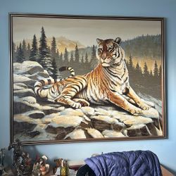SIBERIAN TIGER OIL PAINTING on canvas BY DELONGPRE  