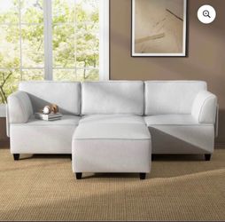 *NOT FREE* Mainstays 4-Piece Modular Sectional Sofa with Ottoman, Light Gray