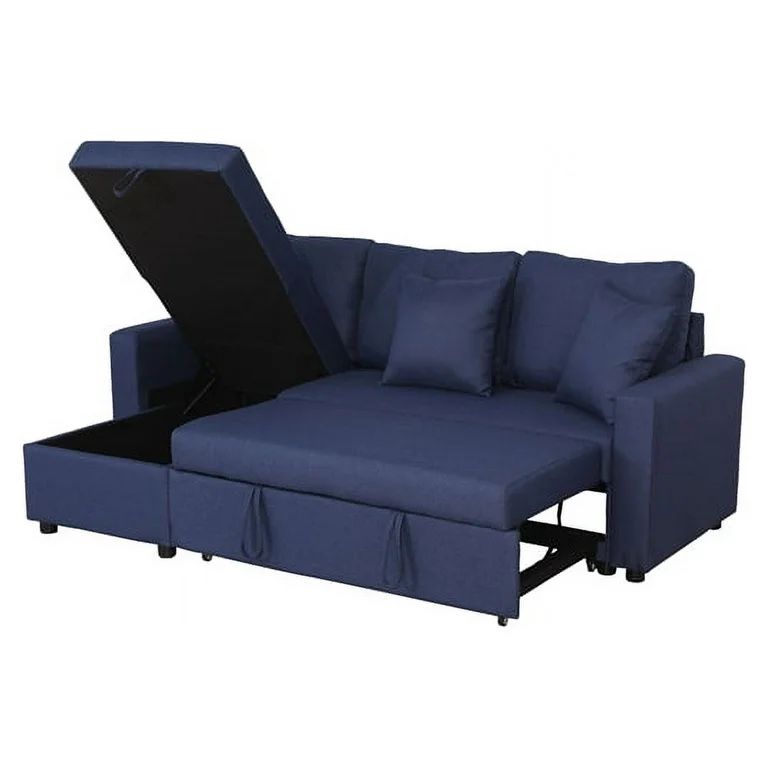 Sofa Bed Sleeper L Shape Sectional Couch 🛋️ Brand New In Box 📦 Blue Color With Storage L Part Can Be Placed On Either Side 