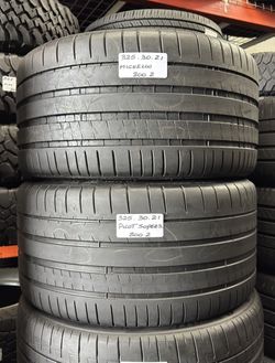 ✅ 2 Used Tires 325/35ZR21 MICHELIN PILOT SUPER SPORT 325/35R21 SPORT LUXURY VEHICLE ALL SEASON 325 30 21