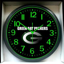 Green Bay Packers Glow In The Dark Wall Clock We Have All Teams New!