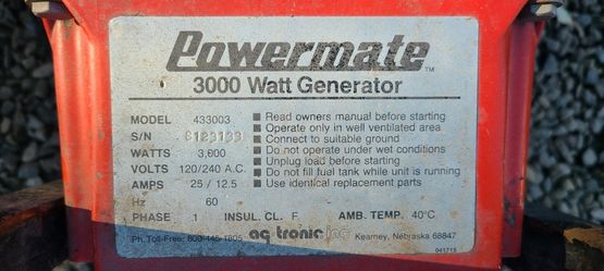 3000 Watt Generator (Seized Engine)