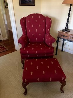 Wingback chair and ottoman