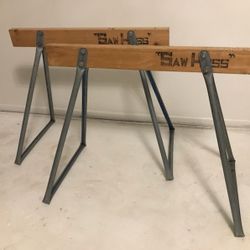 VINTAGE DESIGNER BURRILL "SAW HOSS" LUMBER SAW HORSES

