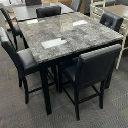 Mysville Counter Height Dining Table And Chairs &&Dining Set/ Kitchen 