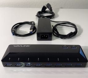 10-Port Powered USB 3.0 Hub - All 10 Ports Tested, Power Adapter Included