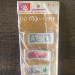 Vintage Christmas tags with strings