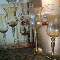 Kirklands Hurricane Candle Holders 2pc (one of them is missing)