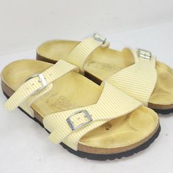 Birkenstock Unisex Sandals Womens 8 Mens  Slip On Buckle Flip Flops Shoes Yellow