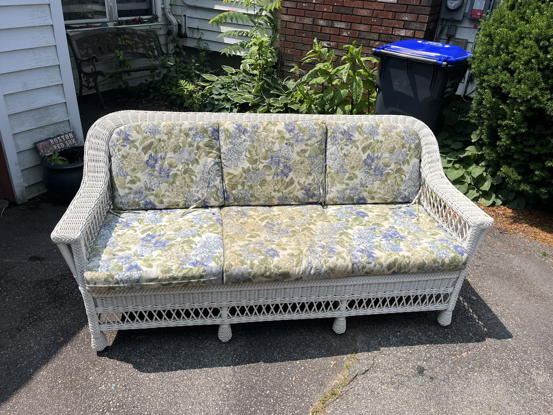 White Whicker Sofa
