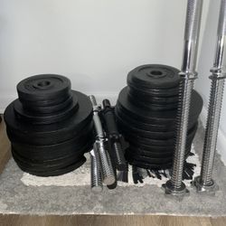 new Barbells And Adjustable Dumbbells Set 200 Pounds 