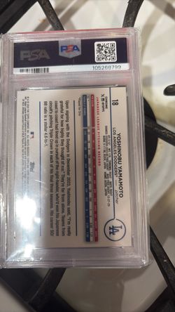Yoshinobu Yamamoto Topps Chrome PSA Graded Card