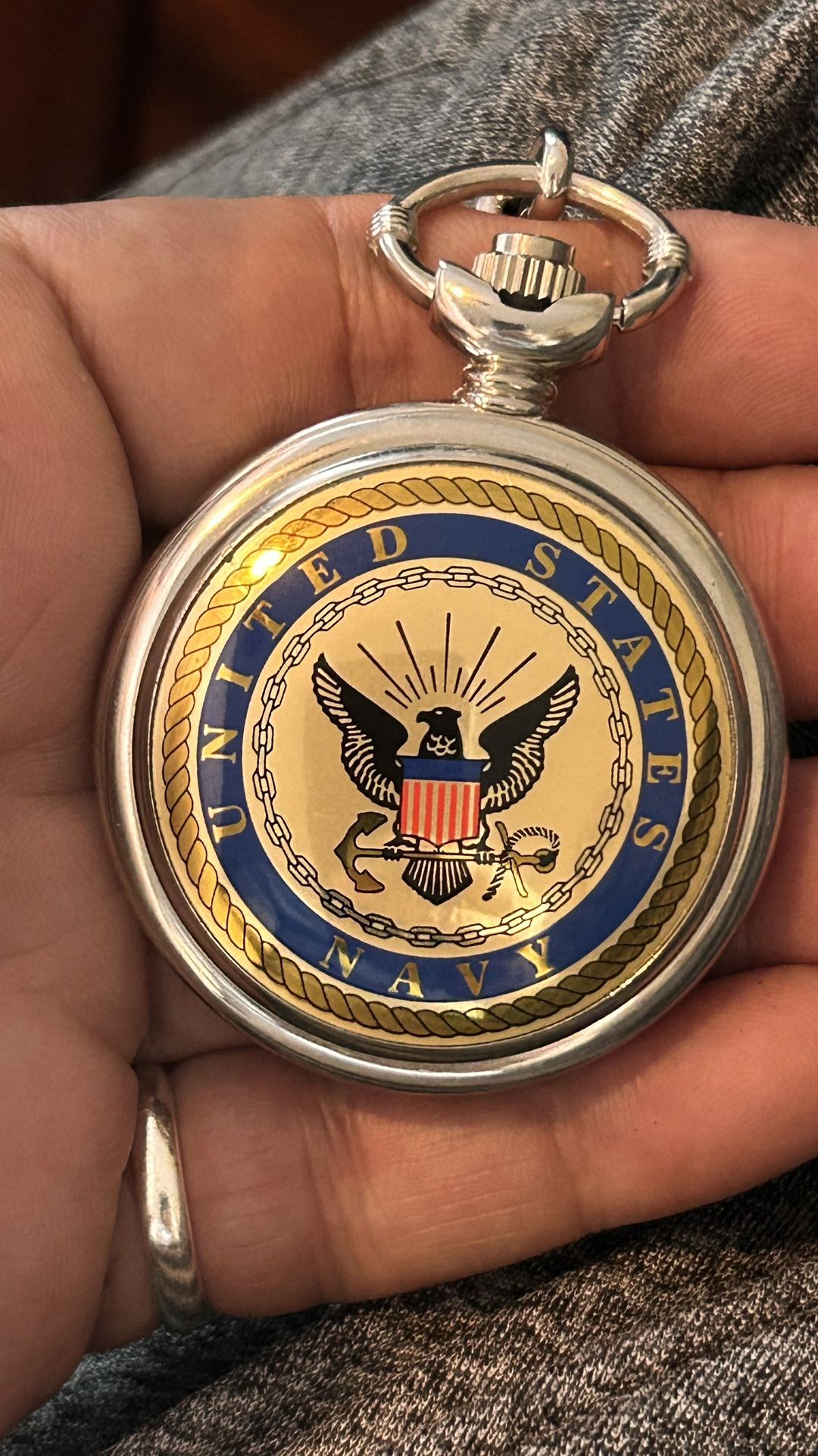 United States Navy Pocket Watch With The Chain