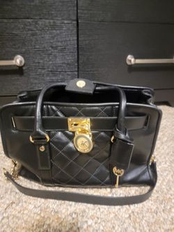 Michael Kors Quilted Black Leather Satchel Bag Purse