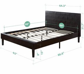 QUEEN BED FRAME + NEVER-TURN QUEEN MATTRESS — $325 OBO