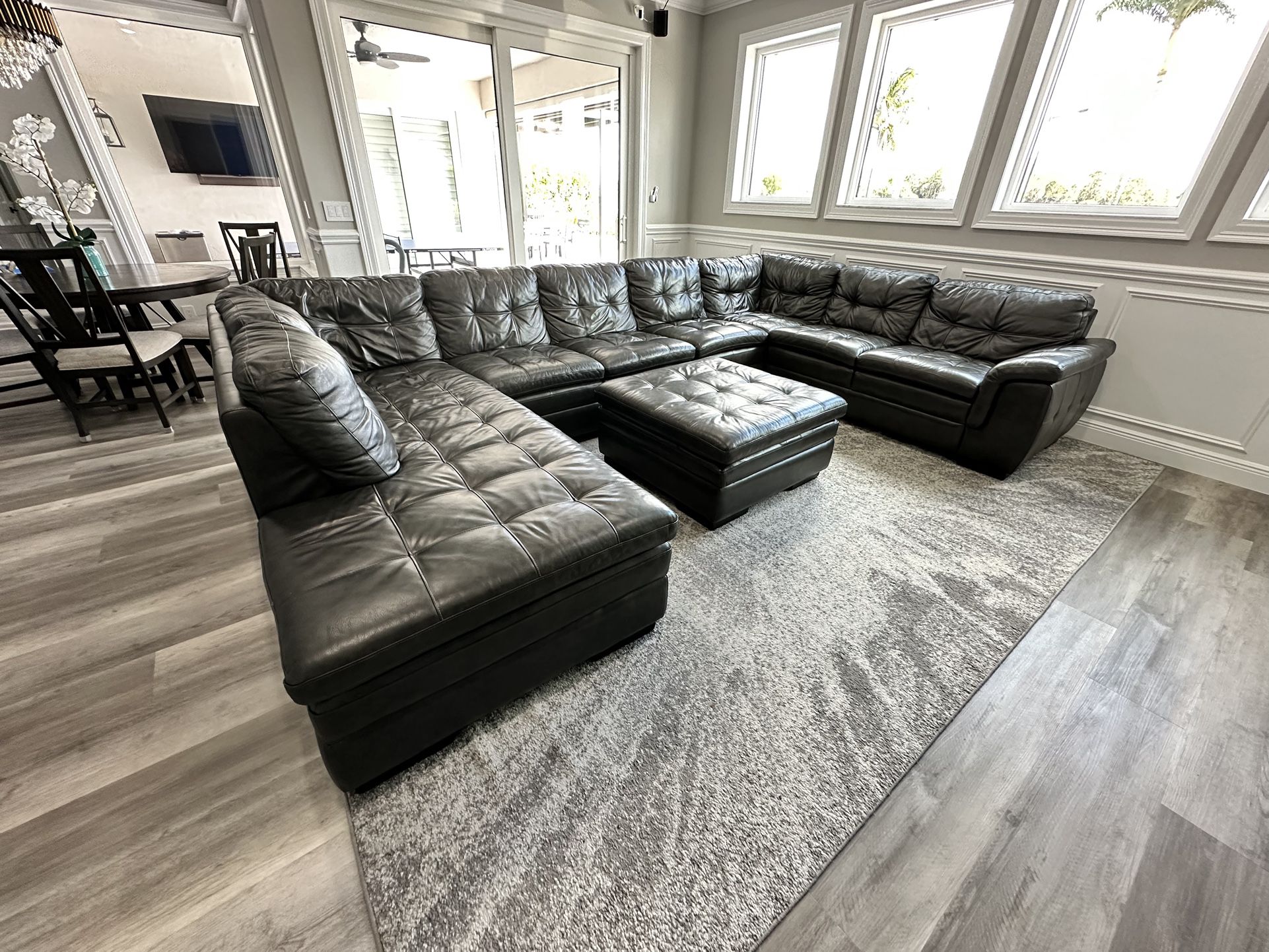 Leather gray Sectional Sofa From City Furniture 