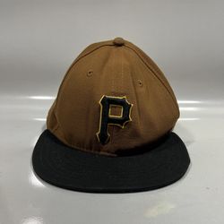New Era Pittsburgh Pirates Hat Mens 7 5/8 Fitted Baseball Cap Brown Black