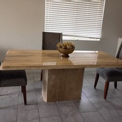 Marble Travertine Formal Dining Table
