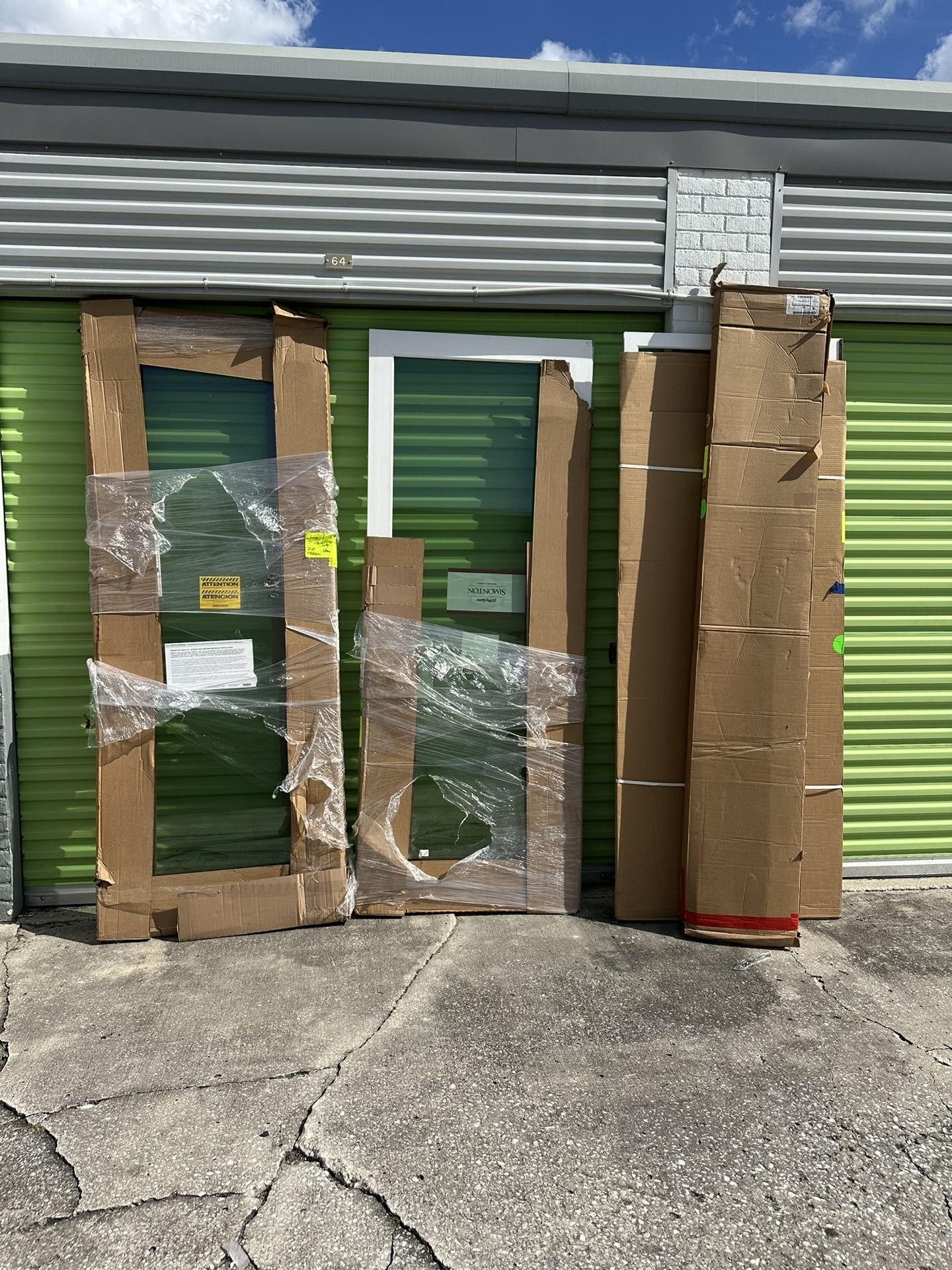 Impact 8ft sliding glass door set with frame 72x96 Simonton