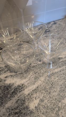 Set of 4 Dragon Glassware Short Martini Glasses
