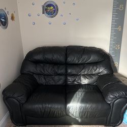 Leather Love Seat And Chair 