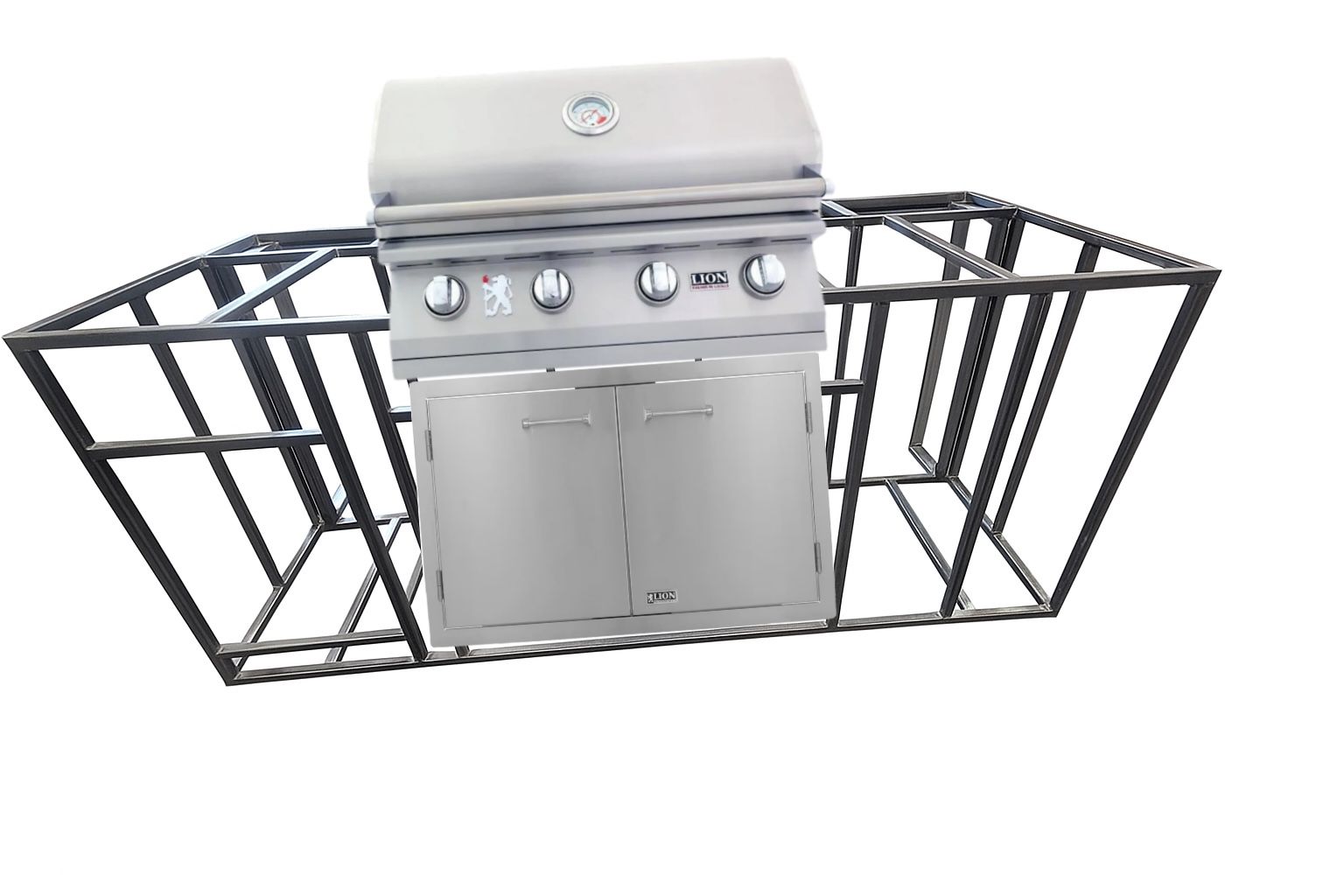 7ft Bbq Island Frame With KOKOMO GRILL AND KOKOMO DOUBLE DOOR