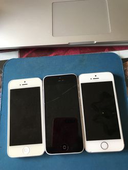 iPhone 5s, iPhone 5c and iphone 5 .iphone 5c scratches screen other one good condition