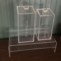 Modern Acrylic Coffee & Sugar Lucid Lidded Containers
