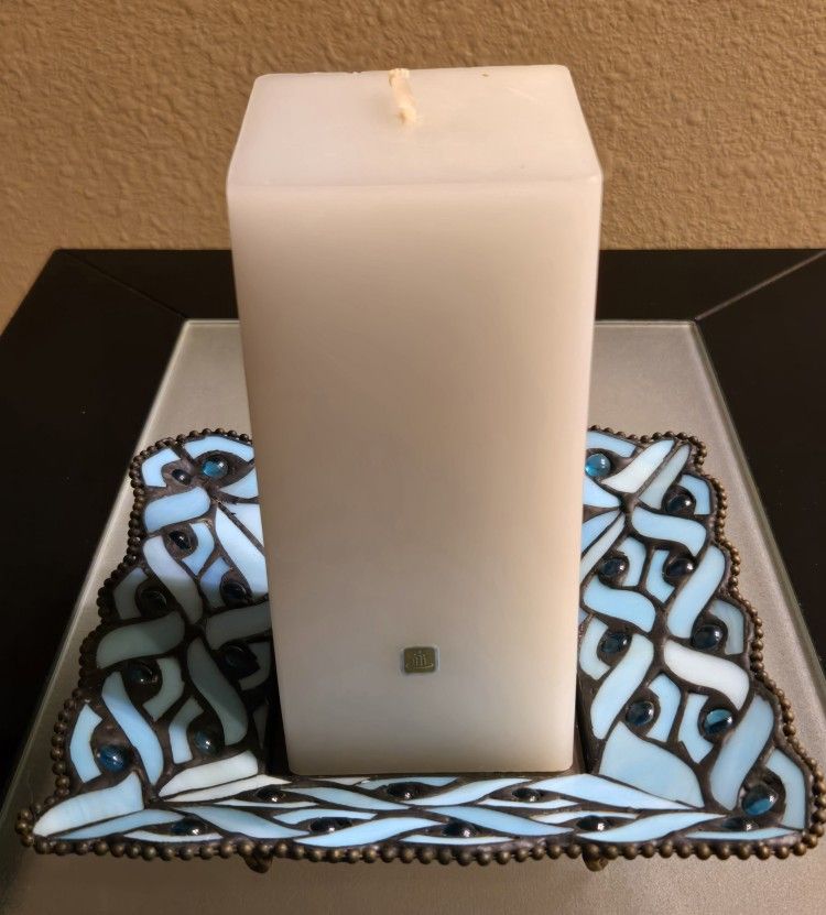 PartyLite New Spring Water Pillar Candle Holder