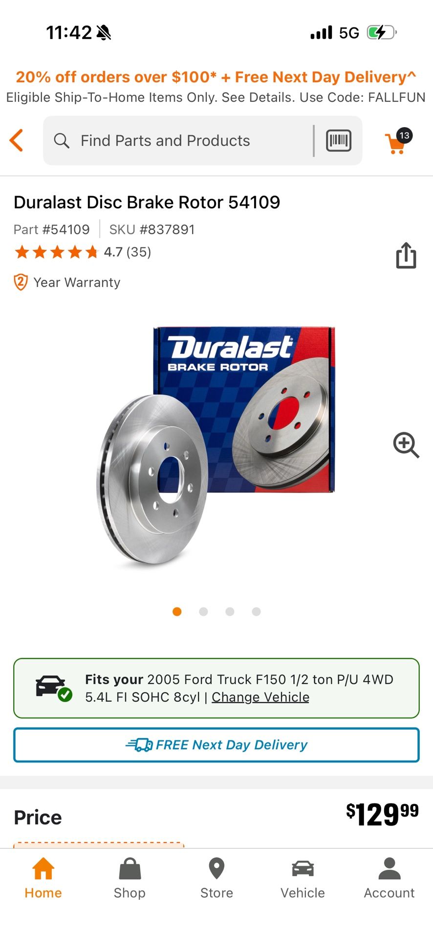 Duralast Brake Rotor Front