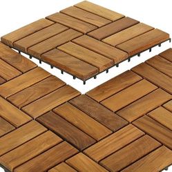 Teak Floor Tiles- Indoor Or Outdoor- 10sq. Ft.