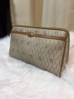 Vintage Christian Dior Honeycomb Canvas Clutch Bag
