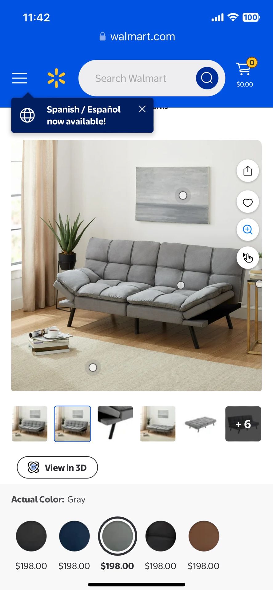 Gray Futon