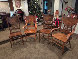 Oak chairs set up four perfect heavy