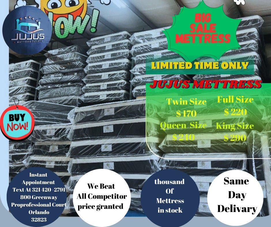 🔥🔥TWIN,FULL,QUEEN AND KING MATTRESS STARTING AT $150‼️A SET BEST PRICE IN TOWN BEST PRICE ON  BRAND NEW PLUSH TOP MATTRESS ORTHOPEDIC 🔥🔥