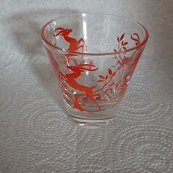 Gazelle Shaker/Juice Glass 1950s Red Antelope 