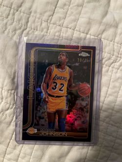 Topps 2025-26 Topps Chrome Magic Johnson #244 Lakers Purple Refractor 39/75