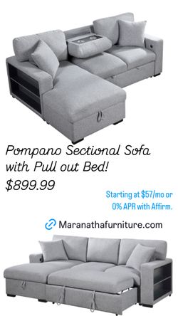 Sectional Sofa Bed With Storage. $53 Down Payment
