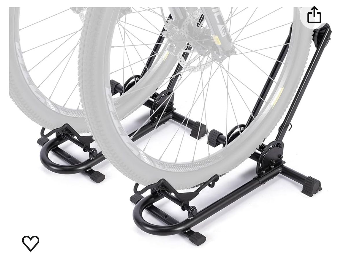 Indoor Bike Floor Stand - Bike Stand Rack for Garage/Home - Bike Storage Bicycle Parking Rack Fit 26”-29” Mountain Road Bikes (2 Bike Rack